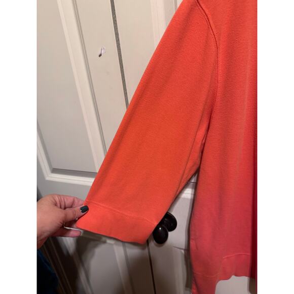 Josephine Chaus Women Coral Lightweight Crew Neck Sweatshirt Plus Size 2 - Picture 3 of 7